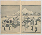 One Hundred Views of Mount Fuji (Fugaku hyakkei, nihen) 富嶽百景二編, Katsushika Hokusai 葛飾北斎 (Japanese, Tokyo (Edo) 1760–1849 Tokyo (Edo)), Woodblock print (first and second volumes with 100 pages of illustrations); ink and color on paper, Japan