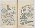 Random Sketches by Hokusai, Volumes 1 to 11, Katsushika Hokusai 葛飾北斎 (Japanese, Tokyo (Edo) 1760–1849 Tokyo (Edo)), Eleven volumes of woodblock printed books; ink and color on paper, Japan