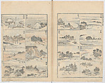 Random Sketches by Hokusai, Volumes 1 to 11, Katsushika Hokusai 葛飾北斎 (Japanese, Tokyo (Edo) 1760–1849 Tokyo (Edo)), Eleven volumes of woodblock printed books; ink and color on paper, Japan