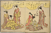Thirty-Six Poets, Chōbunsai Eishi (Japanese, 1756–1829), Woodblock printed album; ink and color on paper, Japan