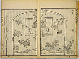 Illustrations of Famous Places in China, Gyokuzan (1737–1812), Six volumes of Woodblock printed books; ink on paper, Japan