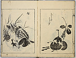 A Collection of Sketches, Sesshosai, Set of three woodblock printed books; ink on paper, Japan