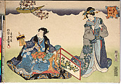 Evening Snow (Bo-setsu), from the series, "Eight Figural Views" (Sugata Hakkei), Utagawa Kunisada (Japanese, 1786–1864), Polychrome woodblock print, Japan