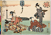 Evening Snow (Bo-setsu), from the series, "Eight Figural Views" (Sugata Hakkei), Utagawa Kunisada (Japanese, 1786–1864), Polychrome woodblock print, Japan