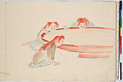 Album of Ichiryusai Hiroshige's Sketches, Utagawa Hiroshige (Japanese, Tokyo (Edo) 1797–1858 Tokyo (Edo)), Ten double-page original sketches in water color, Japan