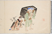 Album of Ichiryusai Hiroshige's Sketches, Utagawa Hiroshige (Japanese, Tokyo (Edo) 1797–1858 Tokyo (Edo)), Ten double-page original sketches in water color, Japan