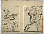 Random Sketches by Hokusai, Katsushika Hokusai (Japanese, Tokyo (Edo) 1760–1849 Tokyo (Edo)), Eight volumes of woodblock printed books; ink and color on paper, Japan