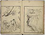 Random Sketches by Hokusai, Katsushika Hokusai (Japanese, Tokyo (Edo) 1760–1849 Tokyo (Edo)), Eight volumes of woodblock printed books; ink and color on paper, Japan