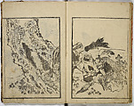 Random Sketches by Hokusai, Katsushika Hokusai (Japanese, Tokyo (Edo) 1760–1849 Tokyo (Edo)), Eight volumes of woodblock printed books; ink and color on paper, Japan