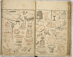 Random Sketches by Hokusai, Katsushika Hokusai (Japanese, Tokyo (Edo) 1760–1849 Tokyo (Edo)), Eight volumes of woodblock printed books; ink and color on paper, Japan
