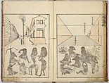 Random Sketches by Hokusai, Katsushika Hokusai (Japanese, Tokyo (Edo) 1760–1849 Tokyo (Edo)), Eight volumes of woodblock printed books; ink and color on paper, Japan