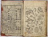 Random Sketches by Hokusai, Katsushika Hokusai (Japanese, Tokyo (Edo) 1760–1849 Tokyo (Edo)), Eight volumes of woodblock printed books; ink and color on paper, Japan