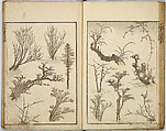 Random Sketches by Hokusai, Katsushika Hokusai (Japanese, Tokyo (Edo) 1760–1849 Tokyo (Edo)), Eight volumes of woodblock printed books; ink and color on paper, Japan