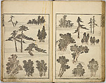Random Sketches by Hokusai, Katsushika Hokusai (Japanese, Tokyo (Edo) 1760–1849 Tokyo (Edo)), Eight volumes of woodblock printed books; ink and color on paper, Japan
