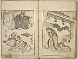 Random Sketches by Hokusai, Katsushika Hokusai (Japanese, Tokyo (Edo) 1760–1849 Tokyo (Edo)), Eight volumes of woodblock printed books; ink and color on paper, Japan