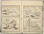Random Sketches by Hokusai, Katsushika Hokusai (Japanese, Tokyo (Edo) 1760–1849 Tokyo (Edo)), Eight volumes of woodblock printed books; ink and color on paper, Japan
