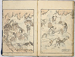 Random Sketches by Hokusai, Katsushika Hokusai (Japanese, Tokyo (Edo) 1760–1849 Tokyo (Edo)), Eight volumes of woodblock printed books; ink and color on paper, Japan