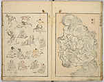 Random Sketches by Hokusai, Katsushika Hokusai (Japanese, Tokyo (Edo) 1760–1849 Tokyo (Edo)), Eight volumes of woodblock printed books; ink and color on paper, Japan