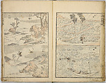 Random Sketches by Hokusai, Katsushika Hokusai (Japanese, Tokyo (Edo) 1760–1849 Tokyo (Edo)), Eight volumes of woodblock printed books; ink and color on paper, Japan