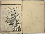 Picture Book of Japanese Poetry, Unidentified artist, Two volumes;
Vol. 1-11 double-page black and white prints with text
Vol. 2-11 double-page black and white prints with text, Japan