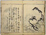 Book of Famous Japanese and Chinese Paintings, Ooka Shunboku (1680–1763), Twenty-five illustrated pages (5 originally black and white have been colored); ink and color on paper, Japan
