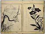 Book of Famous Japanese and Chinese Paintings, Ooka Shunboku (1680–1763), Twenty-five illustrated pages (5 originally black and white have been colored); ink and color on paper, Japan