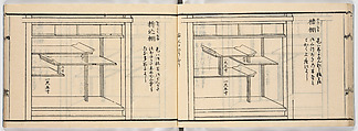 New Illustrated Manual of Shelves, 4 (Shinpan/Tana hinagata, yon), Ink on paper, Japan