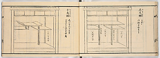 New Illustrated Manual of Shelves, 4 (Shinpan/Tana hinagata, yon), Ink on paper, Japan