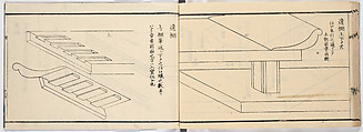 New Illustrated Manual of Shelves, 4 (Shinpan/Tana hinagata, yon), Ink on paper, Japan