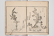 Illustrated Book of Floral Arrangements in the Mishō Style, Mishōsai Kōho (Japanese, 1791–1861), Monochrome woodblock printed book, Japan