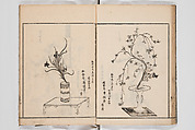 Illustrated Book of Floral Arrangements in the Mishō Style, Mishōsai Kōho (Japanese, 1791–1861), Monochrome woodblock printed book, Japan
