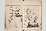 Illustrated Book of Floral Arrangements in the Mishō Style, Mishōsai Kōho (Japanese, 1791–1861), Monochrome woodblock printed book, Japan