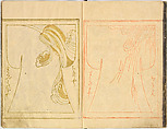 Kosode Pattern Book (On-Hiinagata), vol. 2, One of a set of two woodblock-printed books; ink and color on paper, Japan