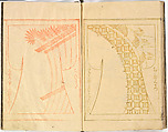 Kosode Pattern Book (On-Hiinagata), vol. 2, One of a set of two woodblock-printed books; ink and color on paper, Japan
