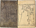 Kosode Pattern Book (On-Hiinagata), vol. 2, One of a set of two woodblock-printed books; ink and color on paper, Japan