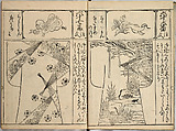 Order Book of Kosode Patterns (Chūmon no hiinagata/Hiinagata chūmon chō), Imura Katsukichi (Japanese,  active early 18th century), Woodblock-printed book; ink on paper, Japan