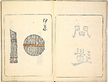 Kokon meibutsu rui shū, Vol. 2 (examples of old textile designs), Woodblock-printed book, Japan