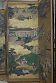 Essays in Idleness (Tsurezuregusa), Unidentified artist, Pair of six-panel folding screens; ink, colors, and gold on paper, Japan