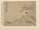 Gentlewomen, Hu Xigui (Chinese, 1839–1883), Album of twelve leaves; ink and color on paper, China