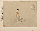 Gentlewomen, Hu Xigui (Chinese, 1839–1883), Album of twelve leaves; ink and color on paper, China