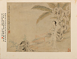 Gentlewomen, Hu Xigui (Chinese, 1839–1883), Album of twelve leaves; ink and color on paper, China