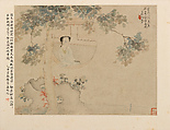 Gentlewomen, Hu Xigui (Chinese, 1839–1883), Album of twelve leaves; ink and color on paper, China