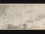Seven Sages of the Bamboo Grove, Liu Yanchong (Chinese, 1808–1847), Handscroll; ink on paper, China
