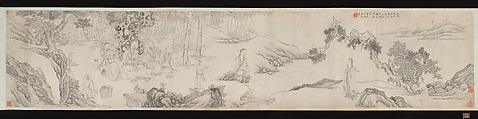 Seven Sages of the Bamboo Grove, Liu Yanchong (Chinese, 1808–1847), Handscroll; ink on paper, China