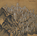Album of Mount Geumgang (Pungak-docheop), Jeong Seon (artist name: Gyeomjae) (Korean, 1676–1759), Six leaves from a fourteen-leaf album; ink and light color on silk, Korea