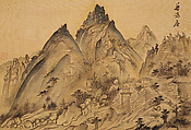 Album of Sea and Mountains (Haesan-docheop), Kim Hajong (artist name: Yudang) (Korean, 1793–after 1875), Twenty-five-leaf album; ink and light color on silk, Korea