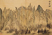 Album of Sea and Mountains (Haesan-docheop), Kim Hajong (artist name: Yudang) (Korean, 1793–after 1875), Twenty-five-leaf album; ink and light color on silk, Korea