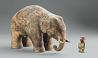 Elephant and Groom, Gilt and silvered bronze, China