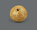 Six Beads with Granulated Decoration, Gold with granulation, India or Bactria