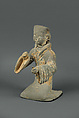 Female Musician Playing Chimes, Earthenware with pigment, China